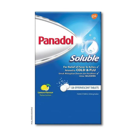 Panadol Soluble Paracetamol Pain Relief 500mg Effervescent Tablet (20s/120s)