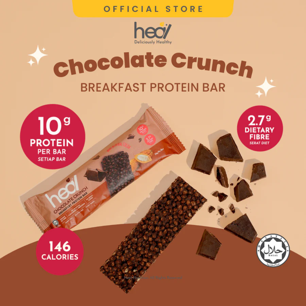 Heal Chocolate Crunch Breakfast Protein Bar 38g