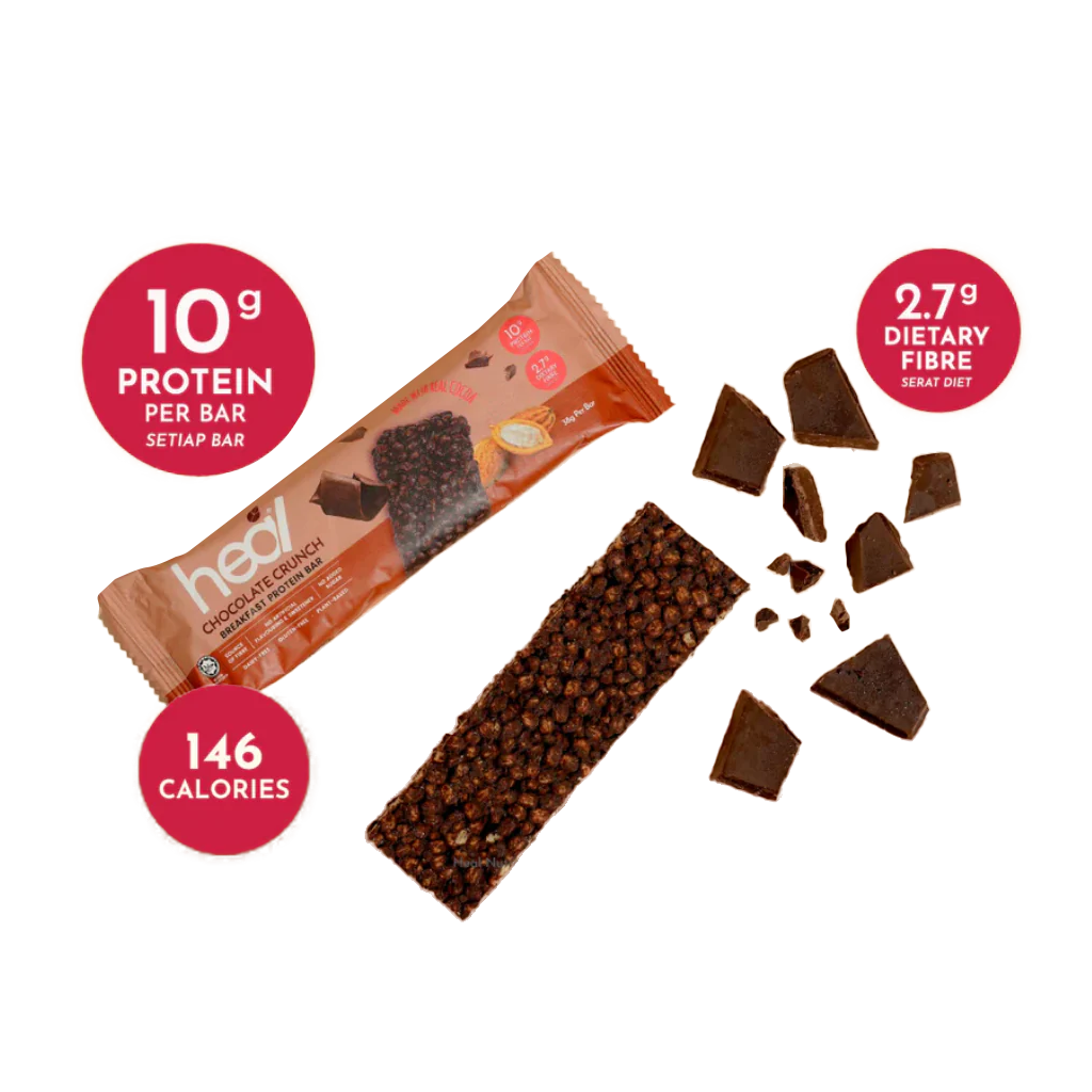 Heal Chocolate Crunch Breakfast Protein Bar 38g