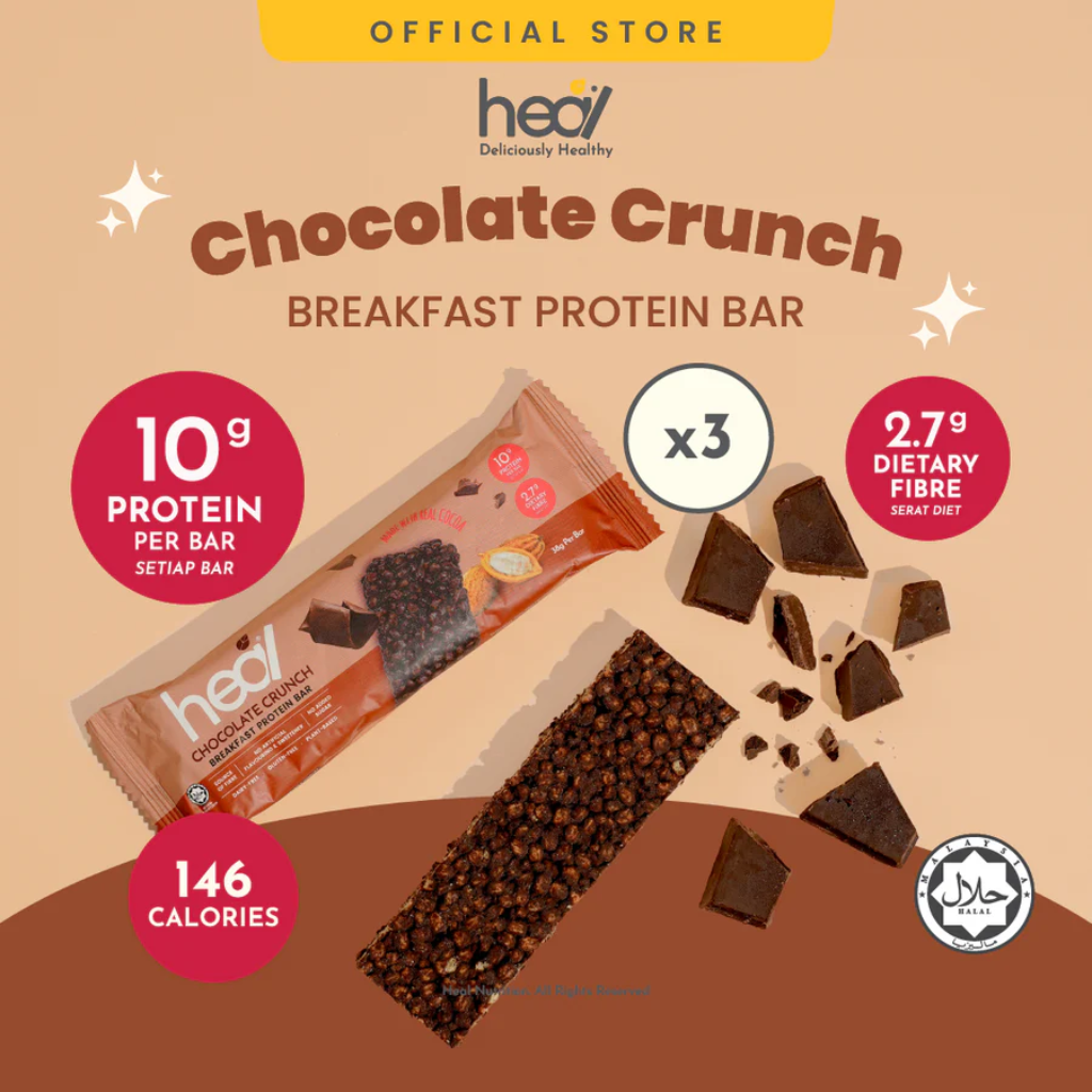 Heal Chocolate Crunch Breakfast Protein Bar 38g