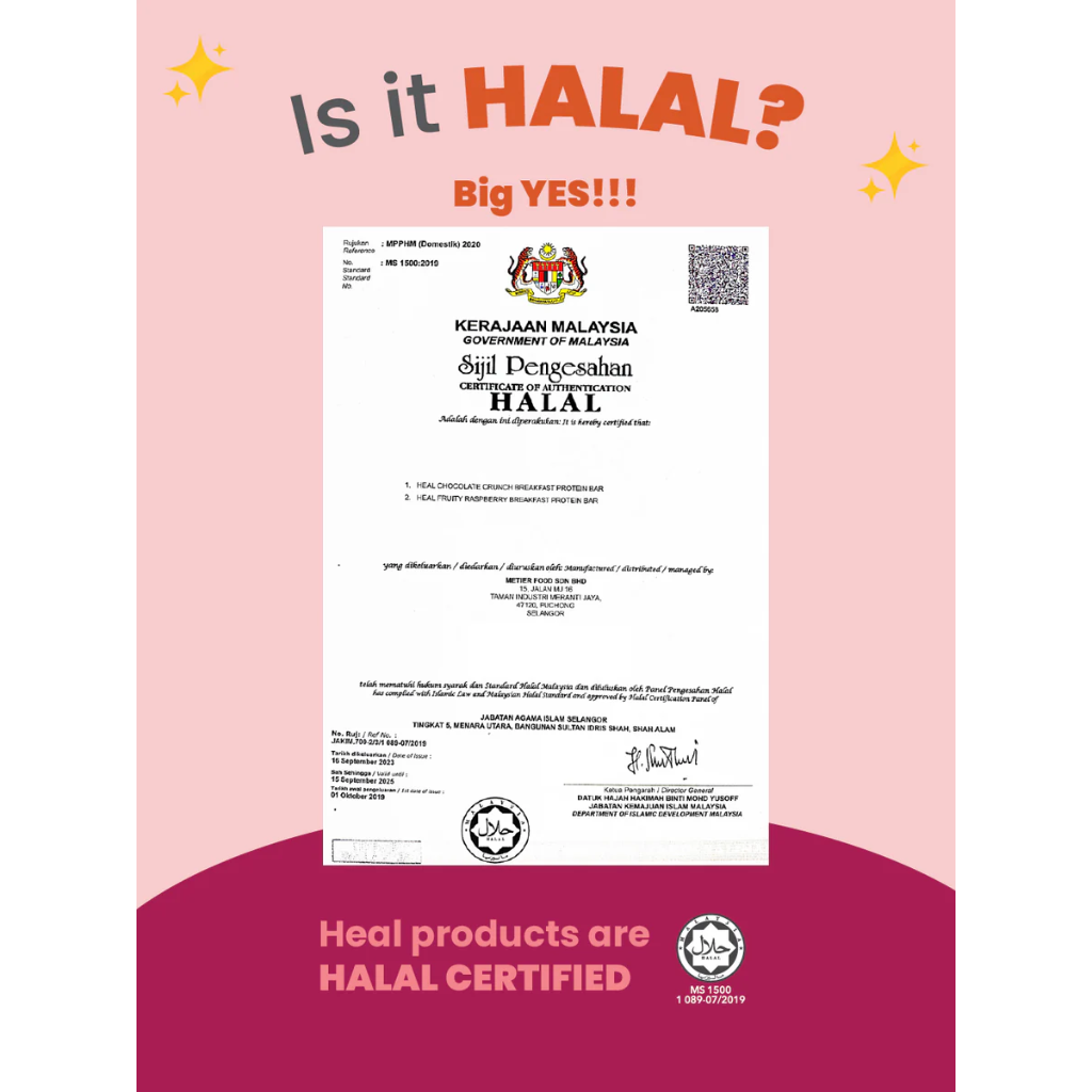 Heal Fruity Raspberry Breakfast Protein Bar 36g