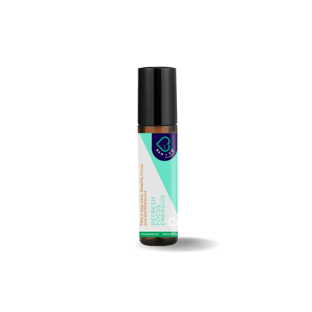 Bam & Co. 100% Natural Refreshmint Therapeutic Essence Essential Oil Roll On – Refreshing (10ml)