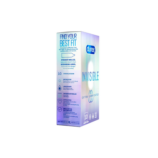 DUREX Invisible Extra Lubricated Condoms 10's