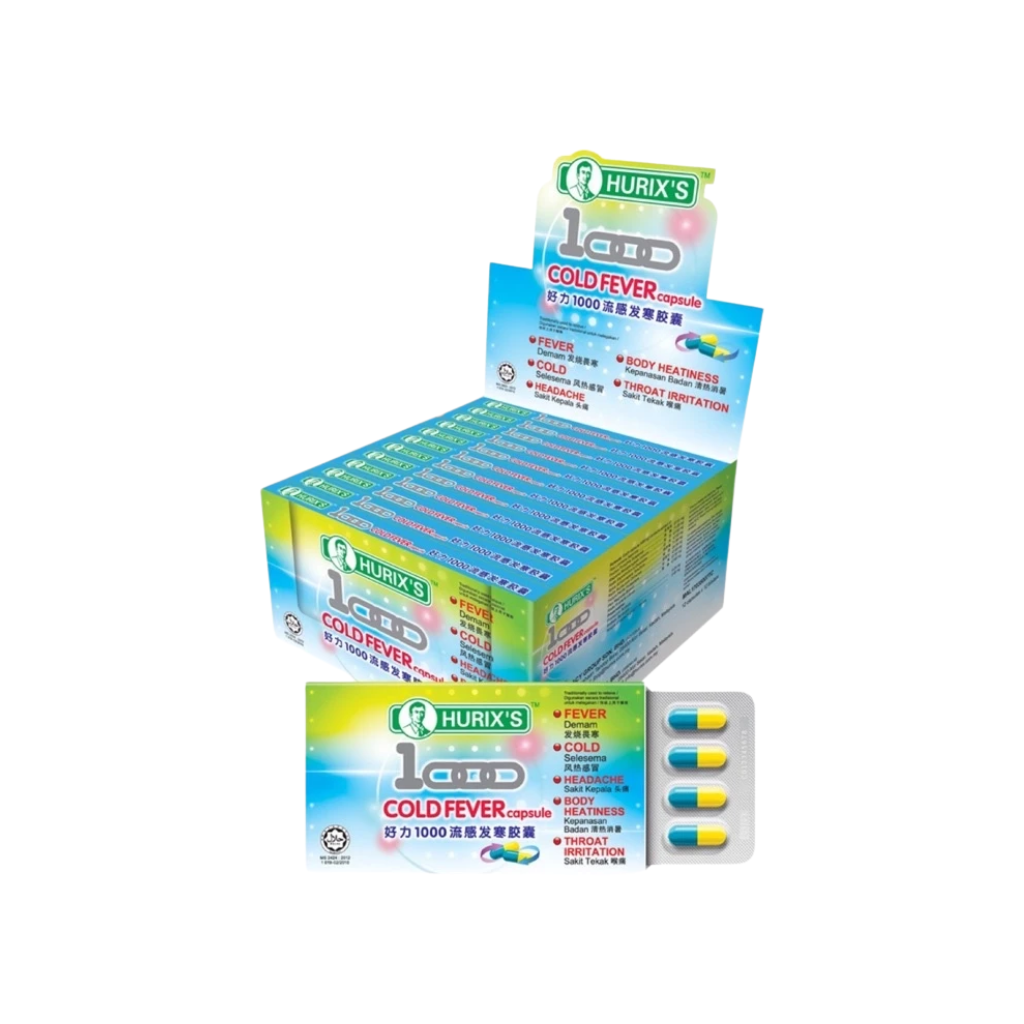 Hurix's 1000 Cold Fever Capsule 12's
