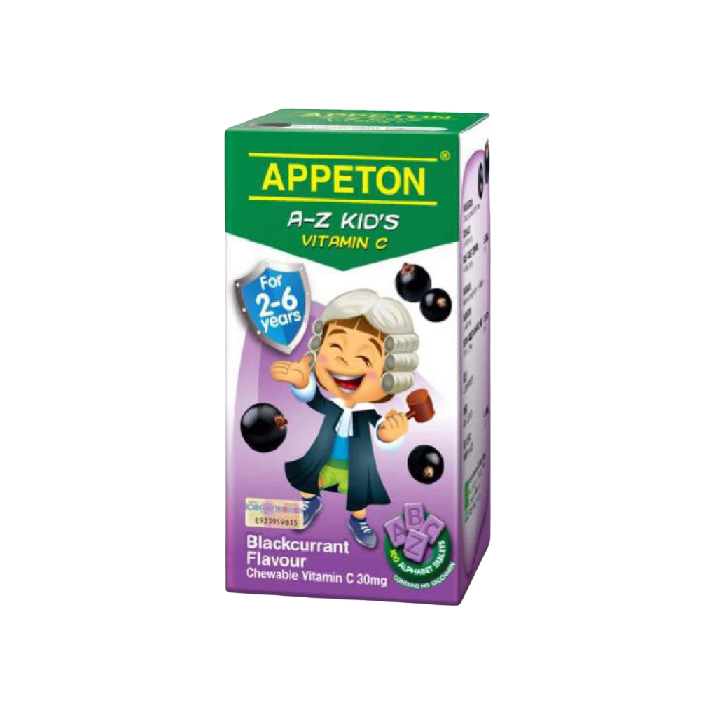Appeton A-Z Kid's Vitamin C Tablet 30mg 100's (2-6yo) Orange/Strawberry/Blackcurrant
