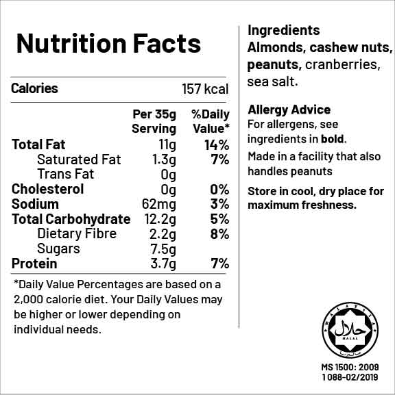 Big Nüts Cranberries & Nuts Trail Mix (Sea Salt)