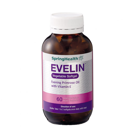 SpringHealth EVELIN® Vegetable Softgel Evening Primrose Oil with Vitamin E (60’S)