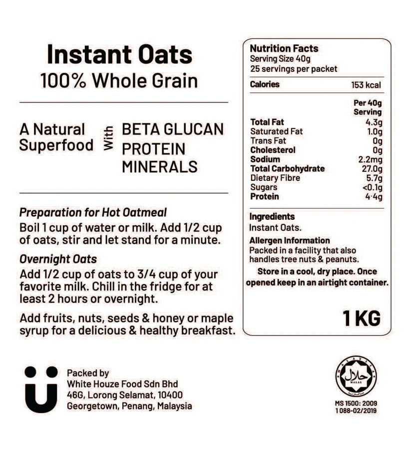 Big Nüts Whole Grain Instant Oats (1kg)