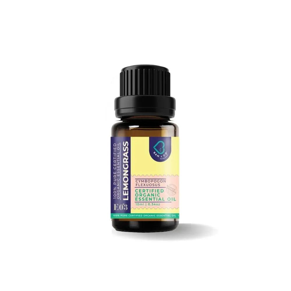Bam & Co. Lemongrass Certified Pure Organic Essential Oil (10ml)