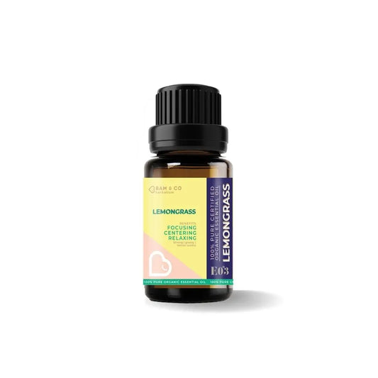 Bam & Co. Lemongrass Certified Pure Organic Essential Oil (10ml)