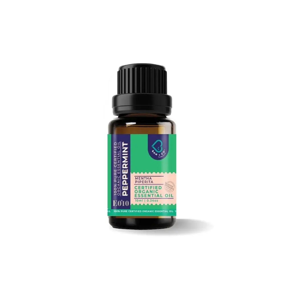 Bam & Co. Peppermint Certified Pure Organic Essential Oil (10ml)