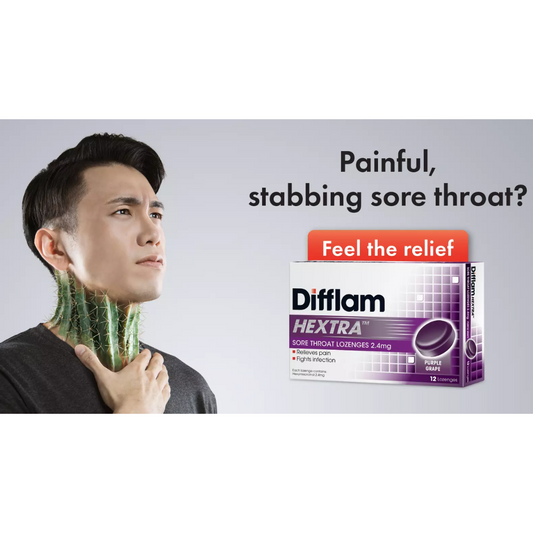 Difflam Hextra Sore Throat Lozenges 2.4mg 12's