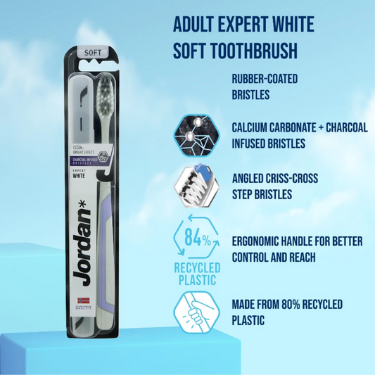 Jordan Expert White Soft Toothbrush 1's (FOC Case)