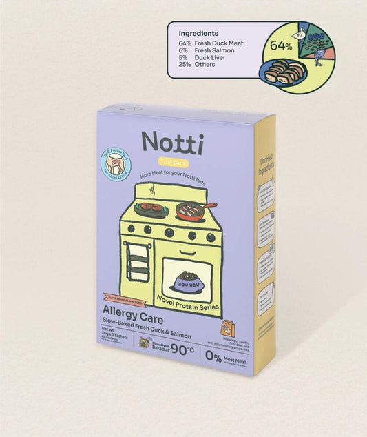 Notti Wou Wou Allergy Care Slow-Baked Fresh Duck & Salmon Trial Kit (90g)