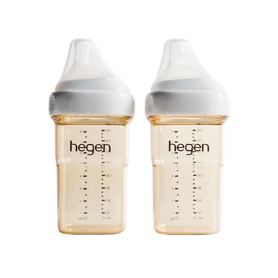 Hegen PCTO™ 240ml/8oz Feeding Bottle PPSU, 2-Pack with 2 x Medium Flow Teat