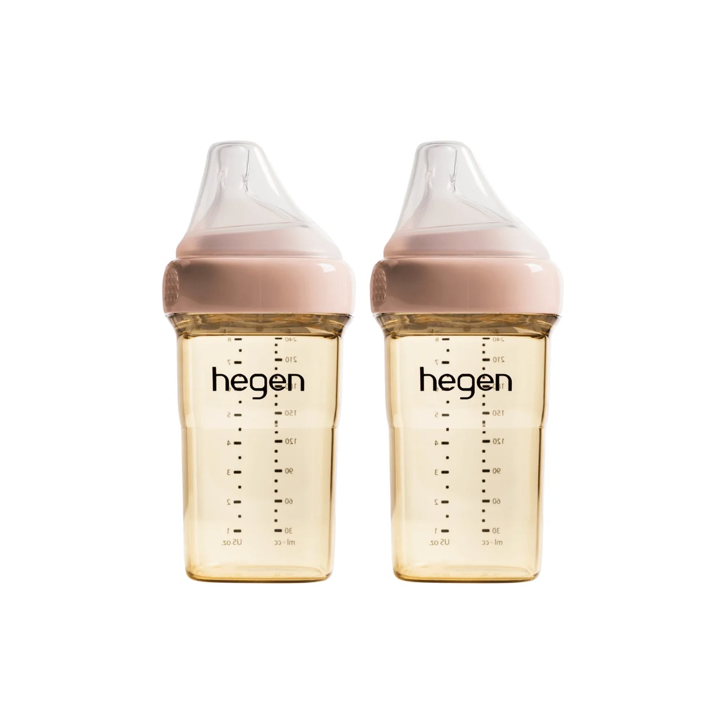 Hegen PCTO™ 240ml/8oz Feeding Bottle PPSU, 2-Pack with 2 x Medium Flow Teat