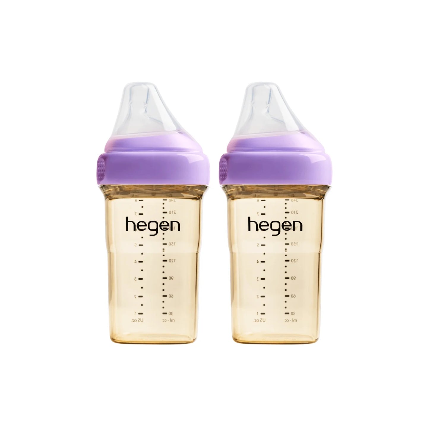 Hegen PCTO™ 240ml/8oz Feeding Bottle PPSU, 2-Pack with 2 x Medium Flow Teat