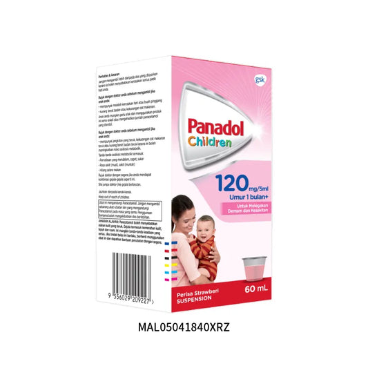 Panadol Suspension 1–6 Years 120mg/5ml 60ml