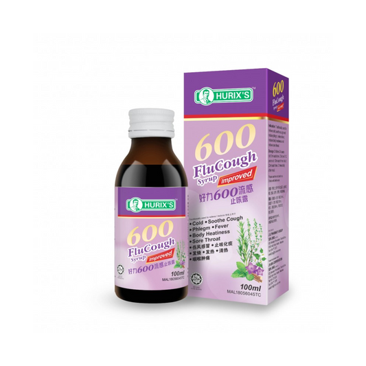 Hurix's 600 FluCough Syrup Improved 100ml